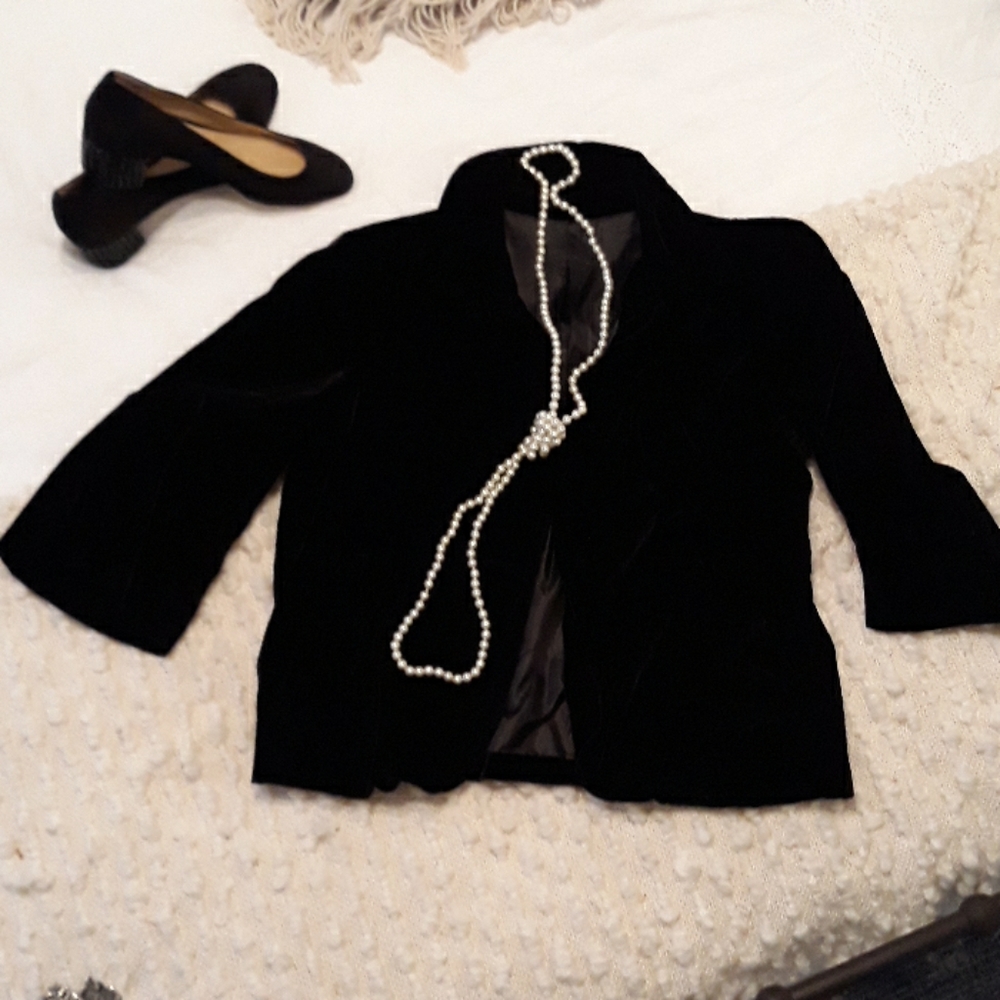 Vintage Black Velvet Evening Jacket